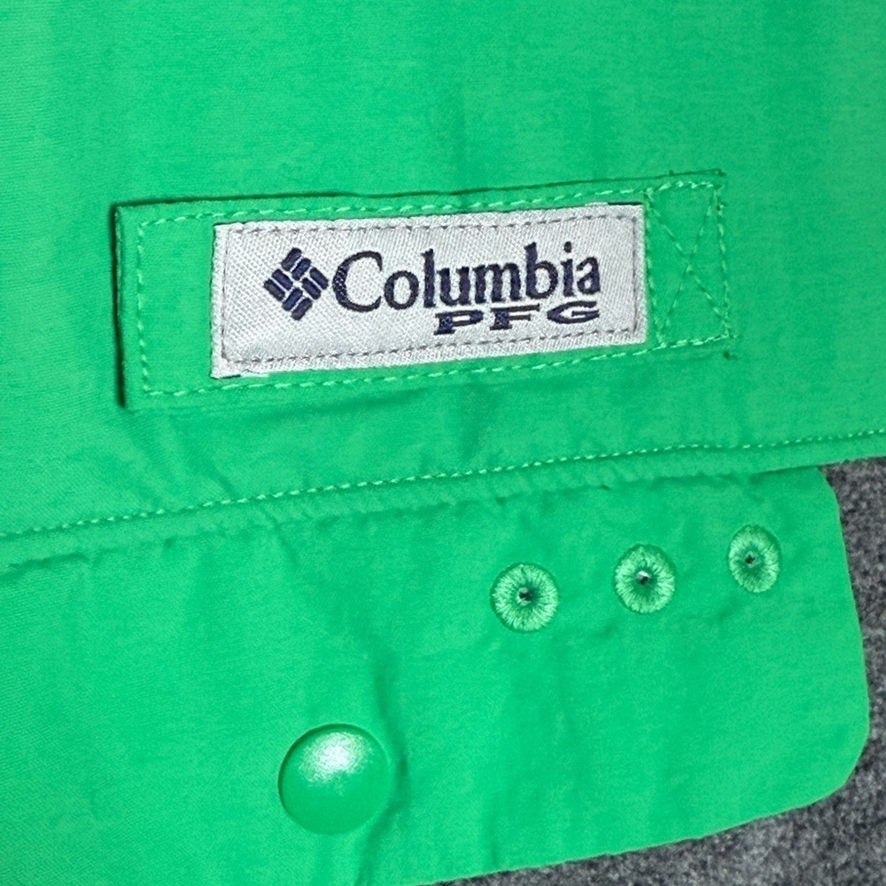 Columbia PFG Grey & Green Pullover Fleece, Men’s 1/4 Zip, M, Excellent - Picture 5 of 6